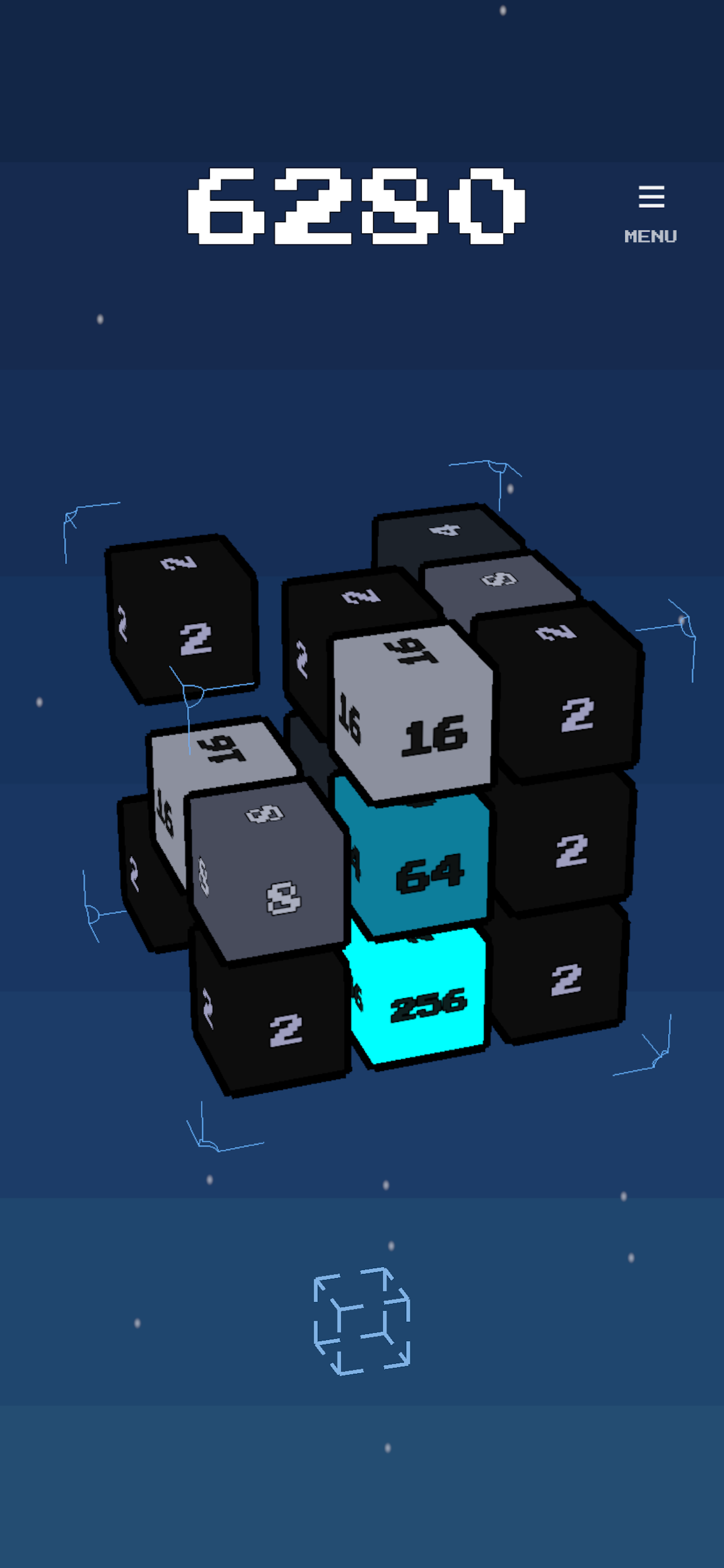 Cubix screenshot showing tactile score play and fast replayable runs